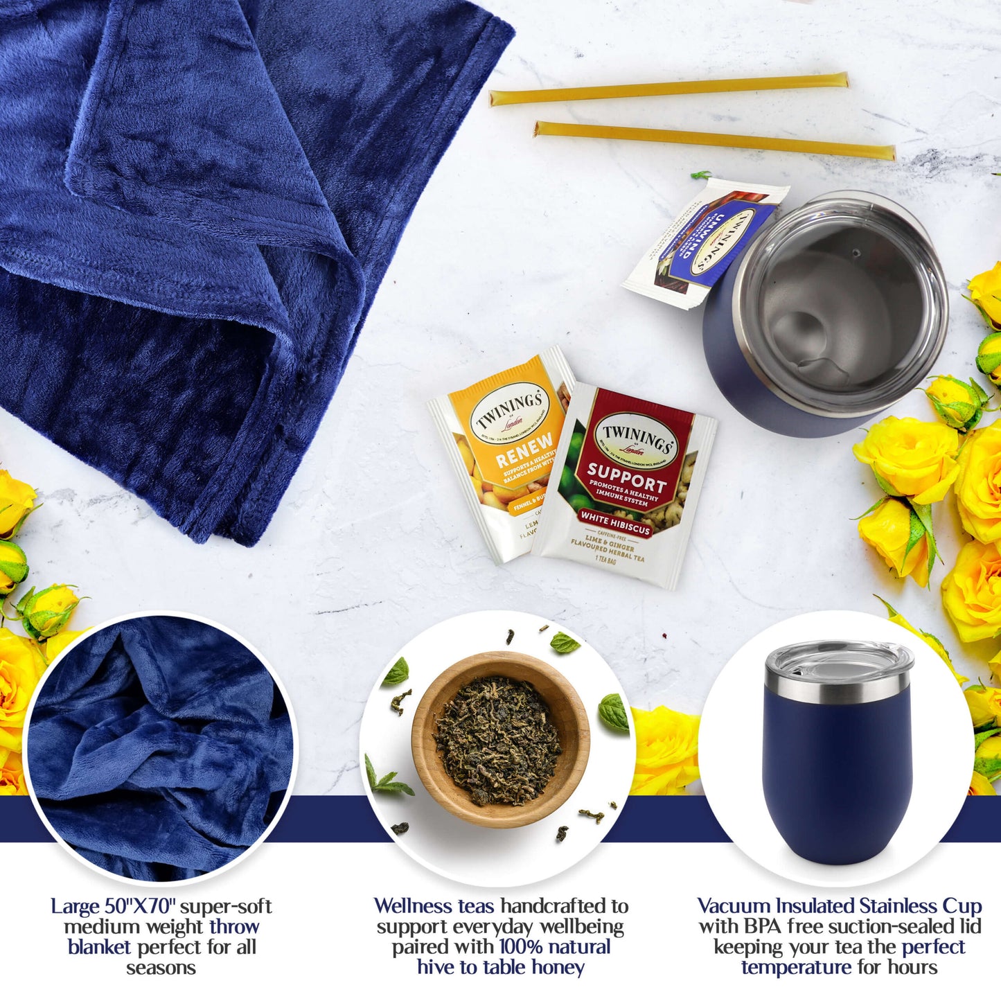 Blue Blanket Set