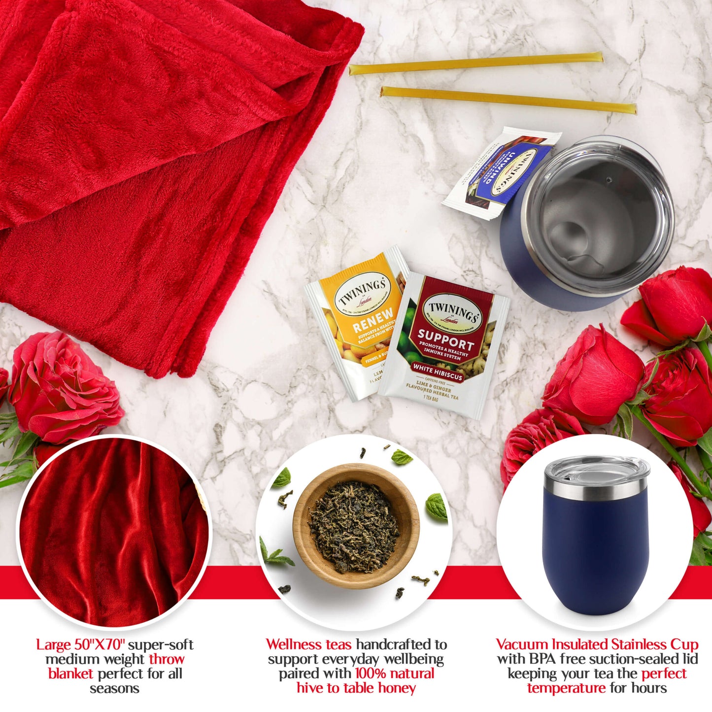Red Blanket Set